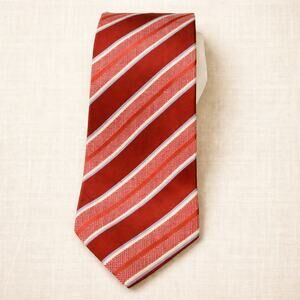 Ermenegildo Zegna Italy 100% Silk Merlot White Blue Striped Tie 60"